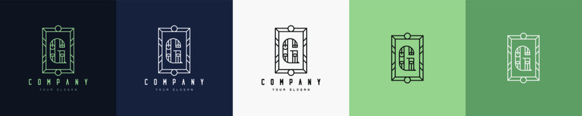 luxury alphabet letter frame symbol logo template. Logo design. Vintage logo. Retro logo.