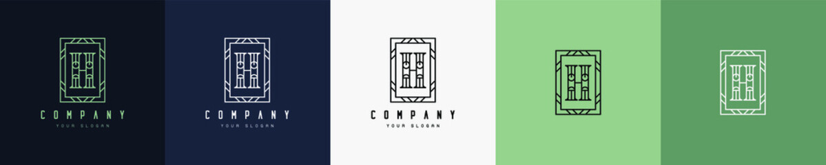 luxury alphabet letter frame symbol logo template. Logo design. Vintage logo. Retro logo.