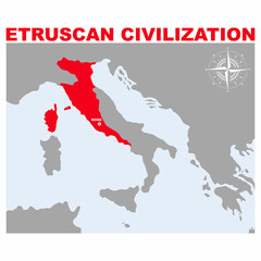 vector map with historic area of Etruscan civilization for your project - obrazy, fototapety, plakaty