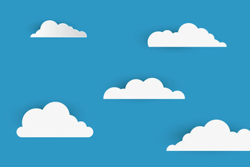 White cloud background in sky. vector illustration