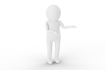 3D Man is Posing with Signs and Symbols