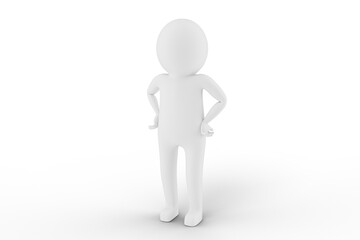 3D Man is Posing with Signs and Symbols