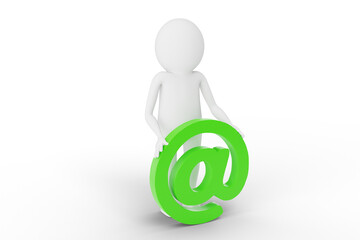 3D Man is Posing with Signs and Symbols