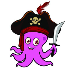 octopus mascot cartoon in vector