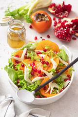 Persimmon salad with shaved Fennel and pomegranate
