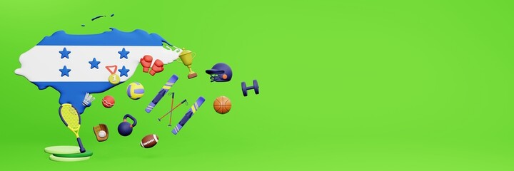 3d rendering of sports equipment in Honduras for website cover