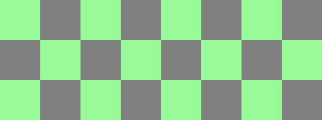 Checkerboard banner. Grey and Pale Green colors of checkerboard. Big squares, big cells. Chessboard, checkerboard texture. Squares pattern. Background.