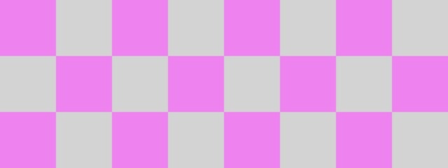 Checkerboard banner. Light grey and Violet colors of checkerboard. Big squares, big cells. Chessboard, checkerboard texture. Squares pattern. Background.