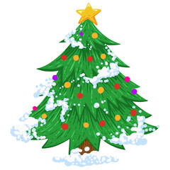 christmas tree isolated on white