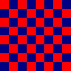 Checkerboard 8 by 8. Navy and Red colors of checkerboard. Chessboard, checkerboard texture. Squares pattern. Background.