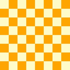 Checkerboard 8 by 8. Orange and Beige colors of checkerboard. Chessboard, checkerboard texture. Squares pattern. Background.