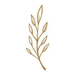 Hand Drawn Leaf boho element leaves