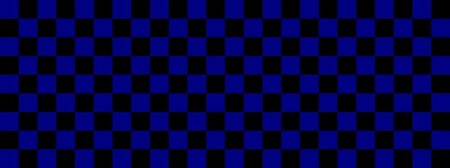 Checkerboard banner. Black and Navy colors of checkerboard. Small squares, small cells. Chessboard, checkerboard texture. Squares pattern. Background.