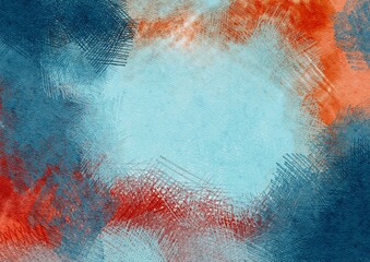 Hand Drawing Artistic Abstract Pencil Background. Blue Red colors. Use for poster, card, interior design, invitation, template, backdrop, banner, textile, fabric