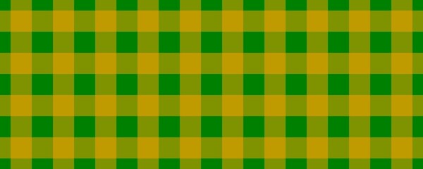Banner, plaid pattern. Green on Orange color. Tablecloth pattern. Texture. Seamless classic pattern background.