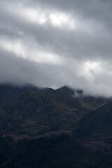Mountain landscape. Rosa Khutor. Krasnaya Polyana. Russia. Sochi. Autumn 2021.