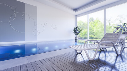 private indoor pool with sun loungers