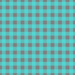 Plaid pattern. Grey on Cyan color. Tablecloth pattern. Texture. Seamless classic pattern background.