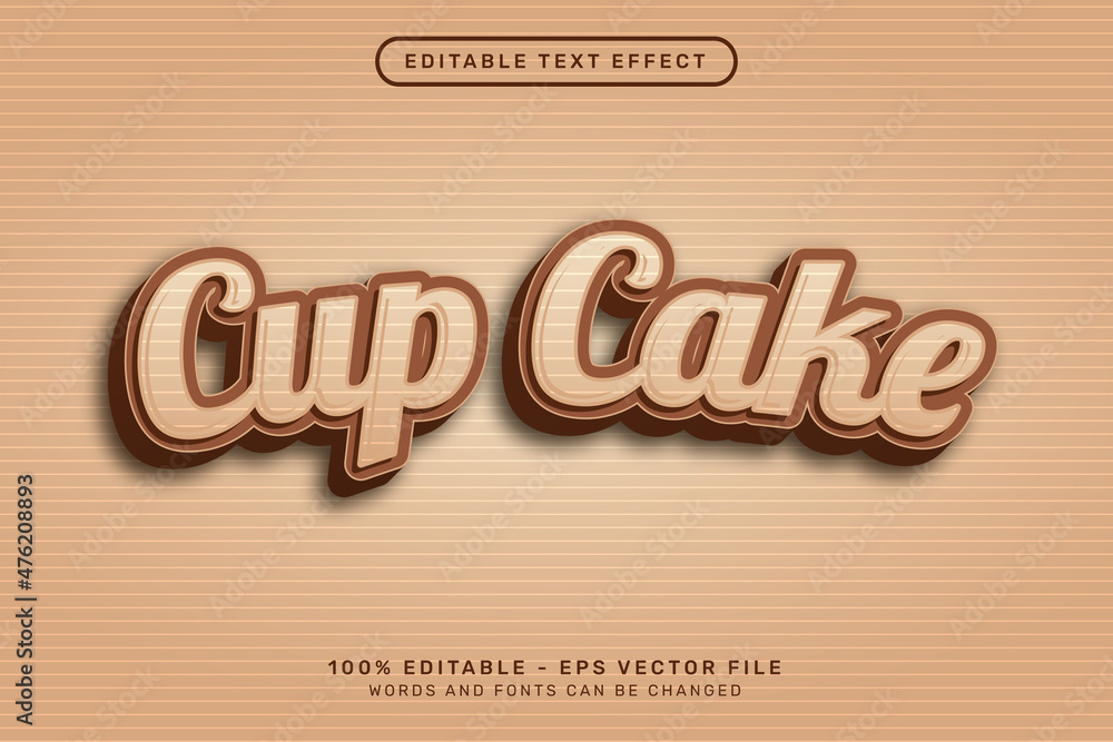 Poster cup cake 3d text effect and editable text effect