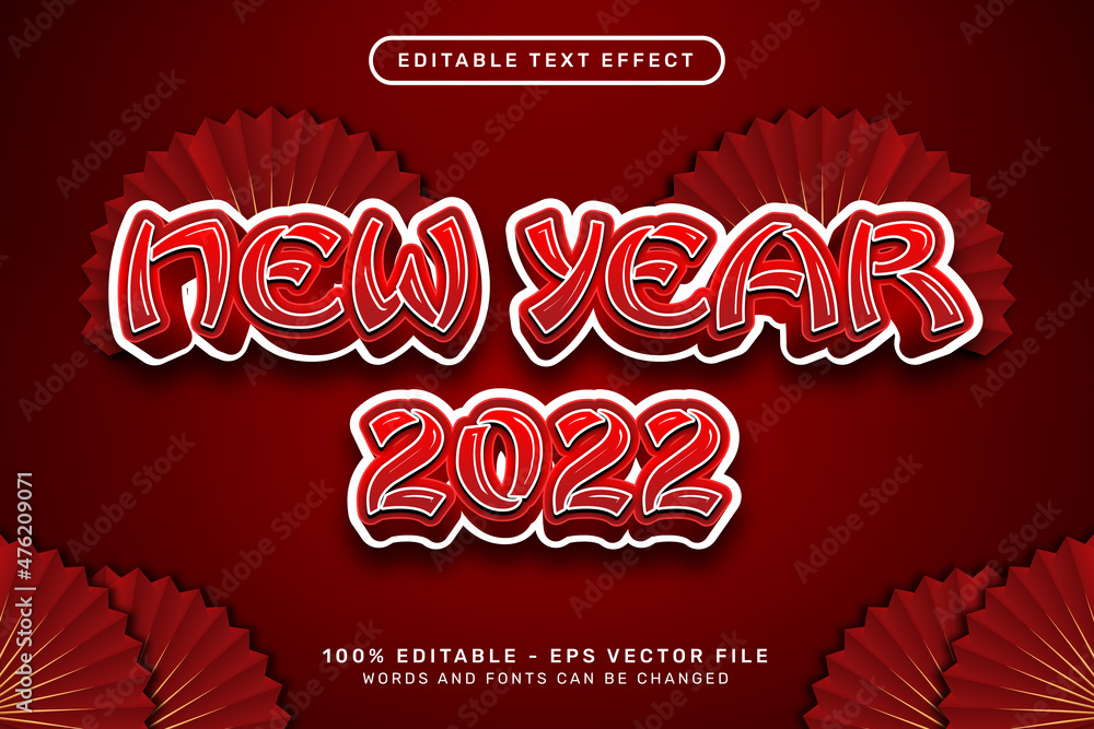 Poster chinese new year 3d text effect and editable text effect