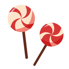 Striped candy. Vector element isolated on white background.