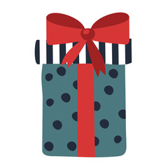 Gift box. Vector element isolated on white background.