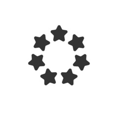 Circle made out of five pointed stars. Stock vector illustration isolated on white background