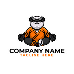 Yoga panda Mascot illustration calm