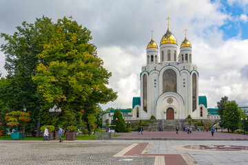 Fototapeta na wymiar Kaliningrad, Orthodox Cathedral of Christ the Savior
