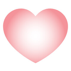 グラデーションのかかったピンク色のハートイラスト