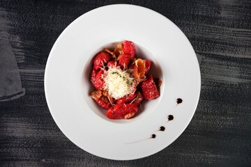 Oven baked tasty meat dish on the plate