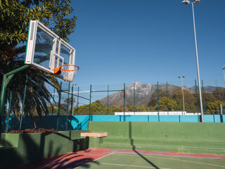 Basketball court in an outdoor park