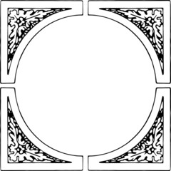 Ornate decorative frame vector retro vintage monochromatic illustration