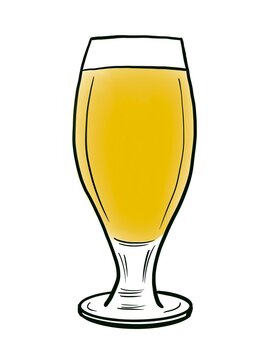 Glass of beer icon for Oktobervest. Design element for bar or restaurant menu
