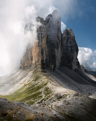 Fototapeta premium Breathtaking view of the mountains of the italian alps trecime di lavadero