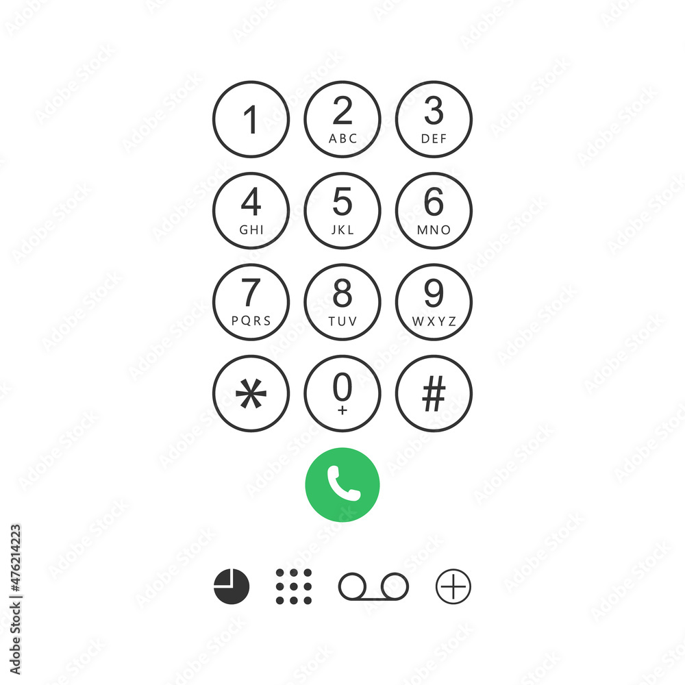 Poster smartphone keypad. numbers with dial on phone screen for call. cellphone with keyboard for mobile co