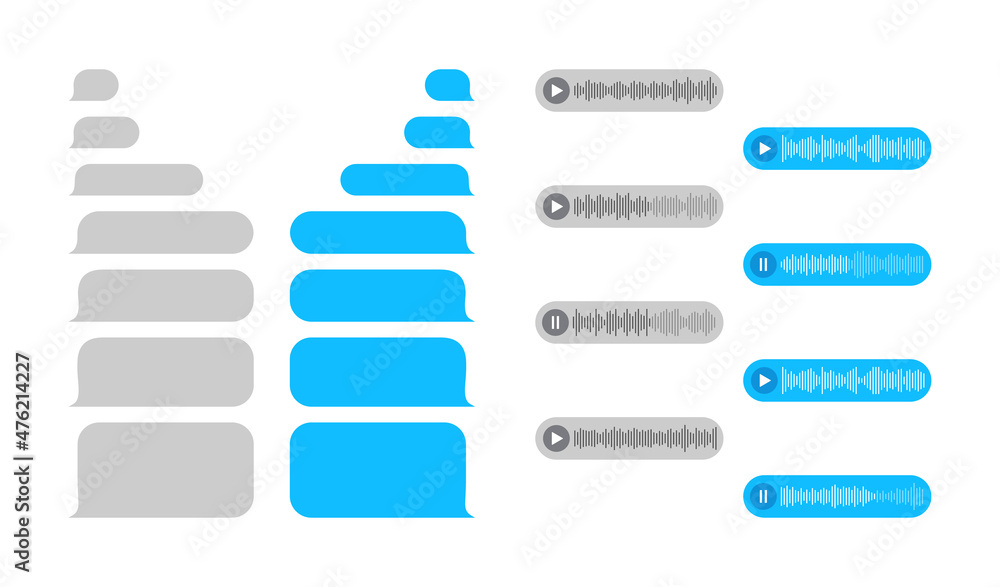Poster mockup of text and audio chat. smartphone message for text and audio chat. mockup with balloon for t