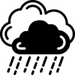rain solid line icon