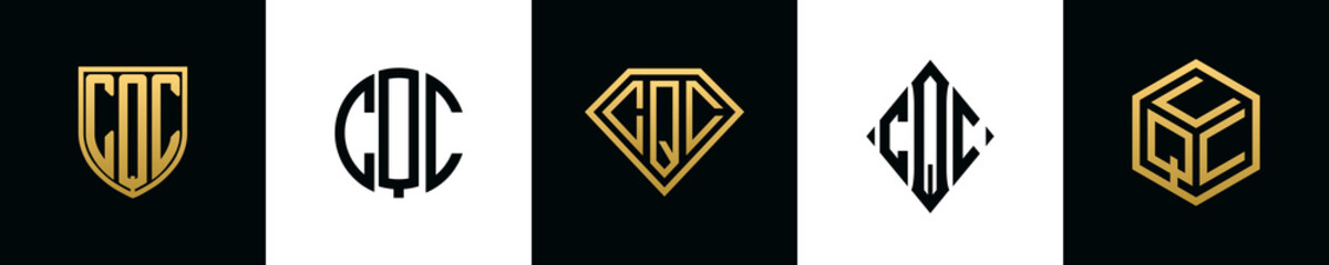 Initial letters CQC logo designs Bundle