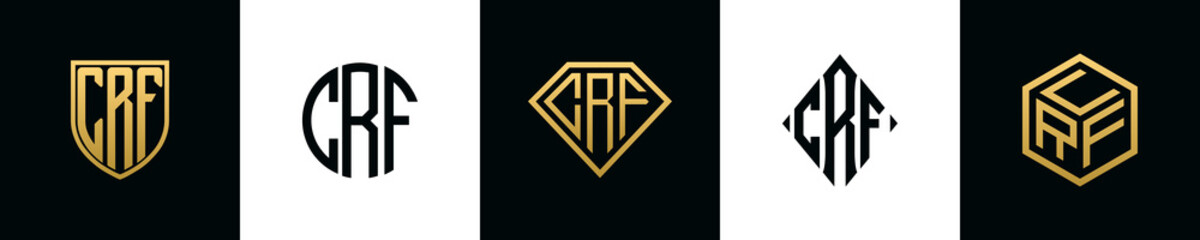 Initial letters CRF logo designs Bundle