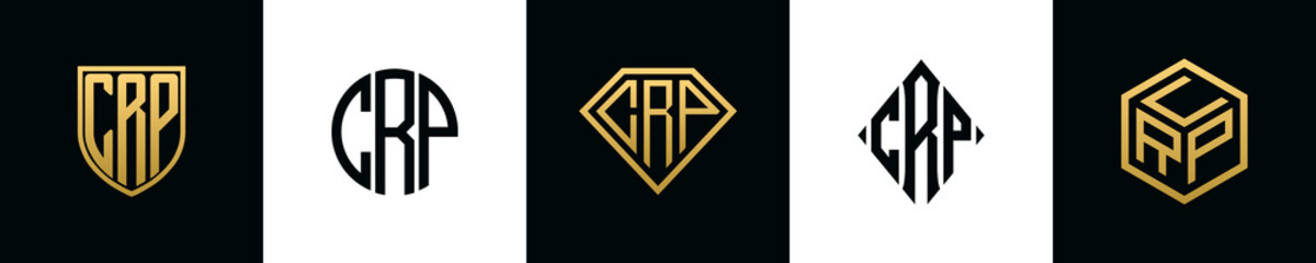 Initial letters CRP logo designs Bundle