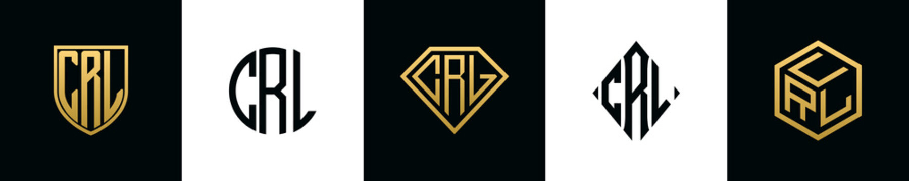 Initial letters CRL logo designs Bundle