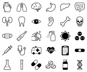 シンプルな医療アイコンセット