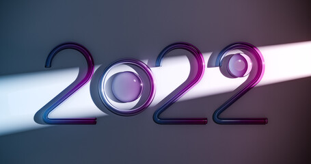 Glass 2022 greeting the new year - stylish geometric design