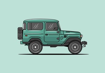 Green color of offroad car © Adipra