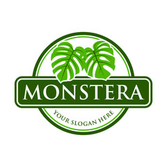 Monstera leaf  Logo can be use for icon, sign, logo and etc