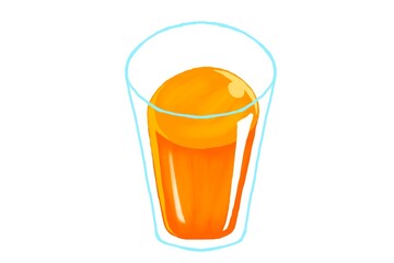 オレンジジュース　orange juice　cartoon drink illustration