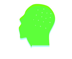 human head composed of human silhouettes psychological health logo design