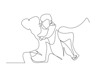 father and daughter having happy moments