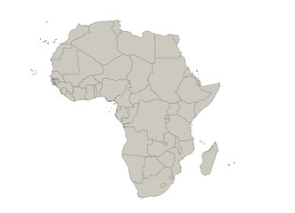 Fototapeta na wymiar Africa map, individual states, blank